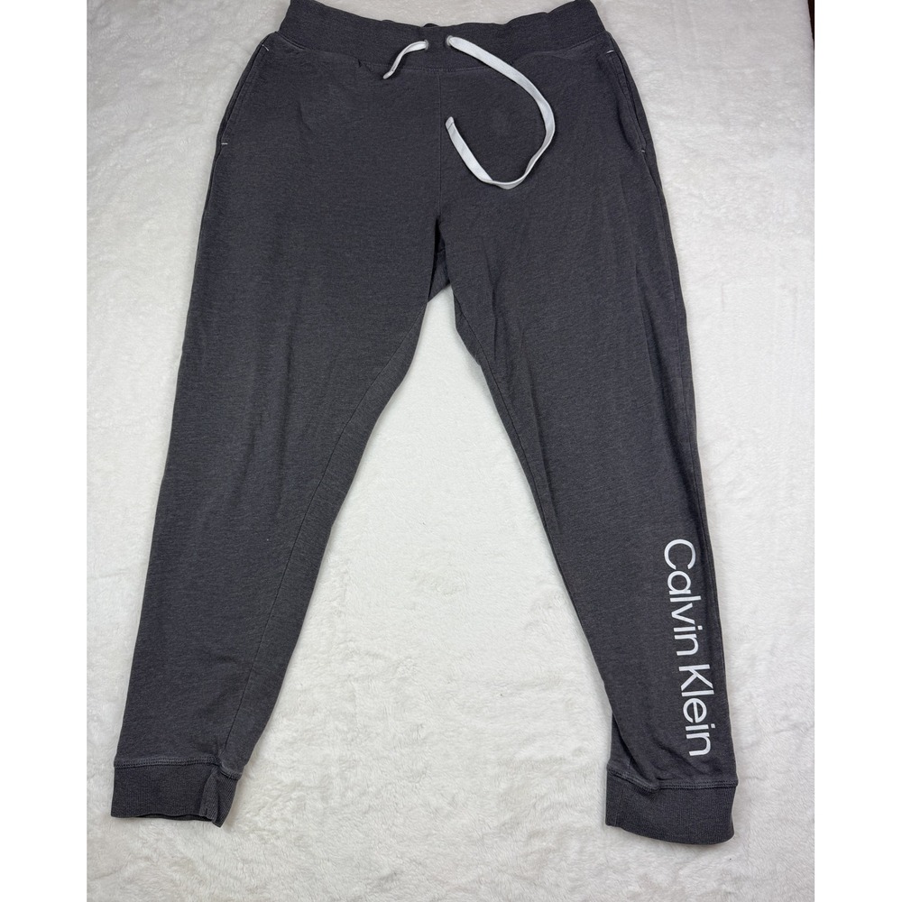 Calvin Klein Men's Gray Heather Drawstring Joggers Estimated Medium